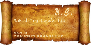 Makláry Cecília névjegykártya